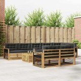 vidaXL Set de canapele de exterior 9 pcs Alb și antracit Poliester 3390737