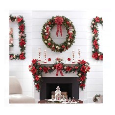 Ghirlanda Decorativa de Craciun Verde Ninsa cu LED-uri, 2.7 m x 17 cm