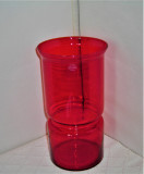 Cumpara ieftin Vaza mare sticla rosu coraille, suflata manual - design ODAHL Sweden