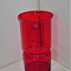 Vaza mare sticla rosu coraille, suflata manual - design ODAHL Sweden