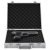 vidaXL Valiza Arma Argintie Aluminiu ABS 31x26x8.3cm, Cutie Transport Pistol Incuiabila, Accesorii Vanatoare, cu Spuma Protectie si 2 Chei