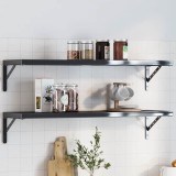 VidaXL Suporturi rafturi 4 buc. 30x2,5x15,5 cm negru oțel inoxidabil