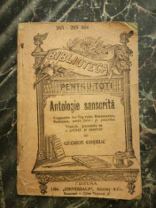 Antologie sanscrita - George Cosbuc Editura Alcalay &amp;amp; Co. BPT 285-285 bis Dolne foto