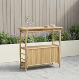 vidaXL Masă de bar exterioară cu raft natural 110 x 50 x 105 cm Bambus 42028063