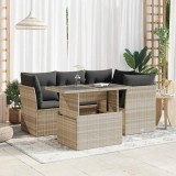 VidaXL Set canapele de grădină cu perne, 5 piese gri deschis poliratan 3326153