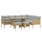 Set mobilier gradina/terasa, bej si gri, ratan sintetic, 1 masa, 2 canapele, 2 tabureti, Berno