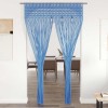 Perdea macrame, albastru, 140 x 240 cm, bumbac
