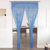 vidaXL Perdea macrame, albastru, 140 x 240 cm, bumbac