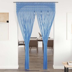 vidaXL Perdea macrame, albastru, 140 x 240 cm, bumbac