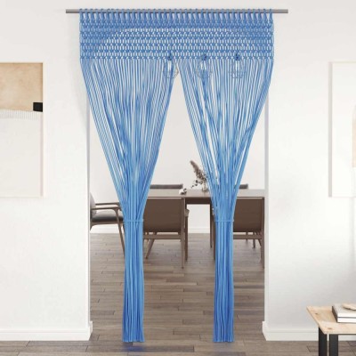 Perdea macrame, albastru, 140 x 240 cm, bumbac foto