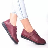 Pantofi casual olga rosu piele ecologica, 37