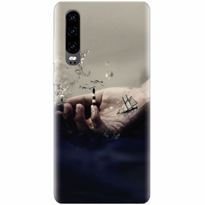 Husa silicon pentru Huawei P30, 3D Hand Ocean Render foto