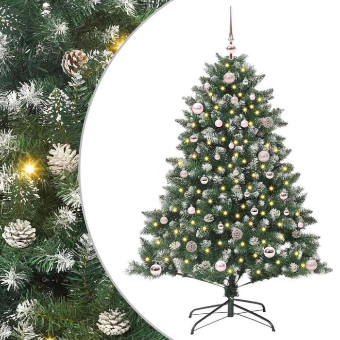 vidaXL Brad de Crăciun artificial cu 150 LED Verde 105 x 105 x 150 cm 3395223