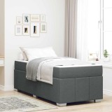 Cumpara ieftin Cadru de pat cu saltea Gri inchis 90 x 190 cm tesatura