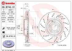 BREMBO 09.B742.51 PRIME LINE - UV Coatedisc frana