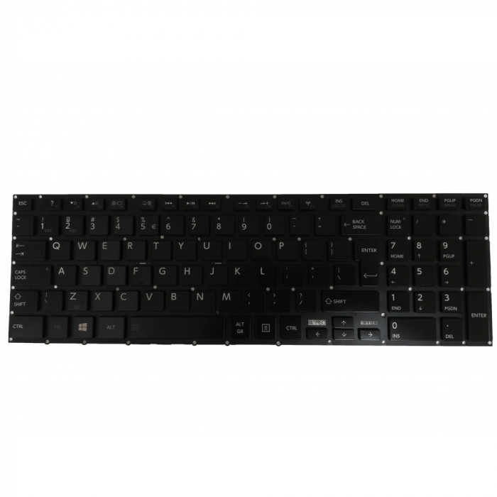 Tastatura Laptop, Toshiba, Satellite P50-A, P50T-A, P50-B, P50T-B, P55-B, P55-TB, P70-A, P70T-A, P75-A, P75T-A, 12X16GBJ930, 6037B0108105, iluminata,
