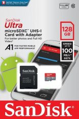 Card de memorie SanDisk Micro SD Ultra, 128GB, Class 10 , Full HD foto