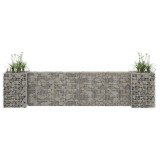 Jardiniera gabion &icirc;n forma de H, sarma otel, 260 x 40 x 60 cm GartenMobel Dekor, vidaXL