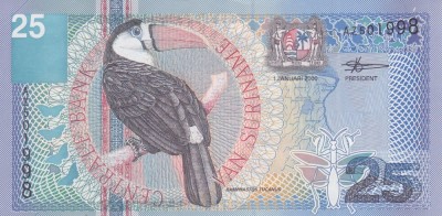 Bancnota Suriname 25 Gulden 2000 - P148 UNC ( vezi descriere ) foto