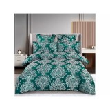 Cumpara ieftin Lenjerie de Pat Finet Jacquard cu Elastic, pentru Pat Dublu, 6 Piese, Verde Inchis - SIPR-T3-07