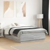 VidaXL Cadru de pat cu LED, gri sonoma, 135x190 cm, lemn prelucrat 3209651