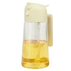 Recipient Ulei 2 in 1, Cyrax, Functie Spray &amp; Turnare, din Sticla, Fara Scurgere,&nbsp;18.5 x 7.7 cm, 470 ml, Alb