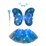 Set 4 Piese, Aripi de Fluture cu Luminite, Albastru, 2-4 ani - 59134