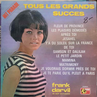 Disc vinil, LP. Tous Les Grands Succ&amp;egrave;s-Frank Darvil SI Son Orchestre foto