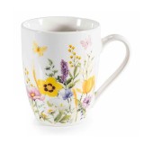 Cumpara ieftin Cana portelan multicolor in cutie cadou metal Flowers &Oslash; 8 cm x 10,5 H, 300 ml