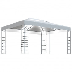 Pavilion cu sir de lumini LED, alb, 4x3x2,7 m GartenMobel Dekor