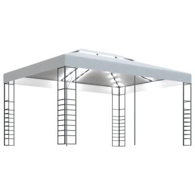 Pavilion cu sir de lumini LED, alb, 4x3x2,7 m foto