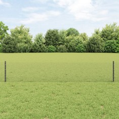 St&amp;acirc;lpi Gard vidaXL 5 buc U-Channel Gri 40 cm Oțel, Gard Hexagonal vidaXL Gri 0.4x10 m Oțel foto