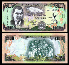 !!! JAMAICA - 100 DOLARI 2012 , COMM. - P 90 - UNC foto