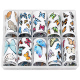 Cumpara ieftin Set Folii Transfer LUXORISE #31 Butterfly, 10 buc, LUXORISE Nail Art