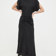 Victoria Beckham rochie culoarea negru, maxi, mulata