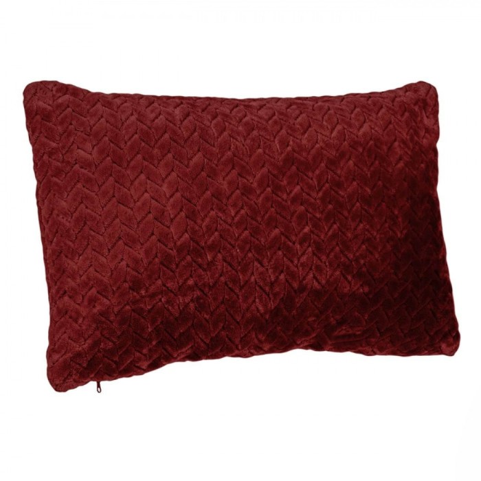Pernă Decorativă, Model Iarnă, Bordo, 55x37x16 cm, Poliester, Cu Fermoar