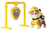 Figurina si insigna Paw Patrol, Pull Back Rubble