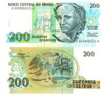 Brazilia 200 Cruzeiros 1990 P-229 UNC