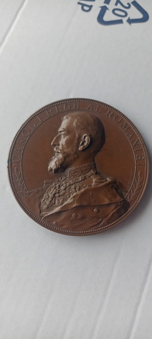 Medalia Portul Constanta 1896 Regele Carol I . Piesa de colectie. Superba