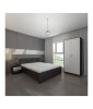 Dormitor complet Aria Wenge/Alb, pat 160x200 cm, dulap 80x180x50 cm, noptiere 45 cm. Transport gratuit