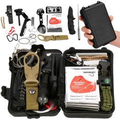 Kit de supravietuire turistic multifunctional camping, vanatoare, pescuit, 21 piese Household NewTrend