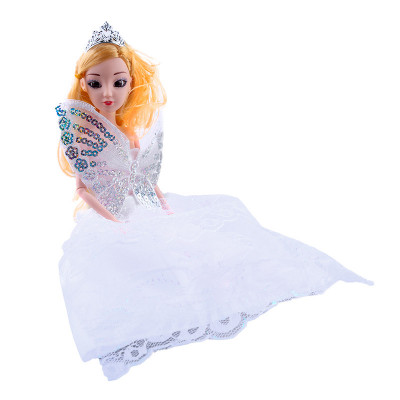 Papusa printesa Karemi, 30 cm, plastic, 3 ani+, rochie alba foto