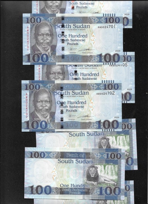 Sudanul de Sud South Sudan 100 pounds 2019 unc pret pe bucata