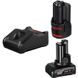 Bosch 1600A01NC9 - Set 2 acumulatori si incarcator Li-Ion 12 V 2/4 Ah