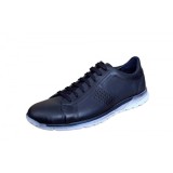 Cumpara ieftin Pantofi casual barbati din piele naturala bleumarin 397BL