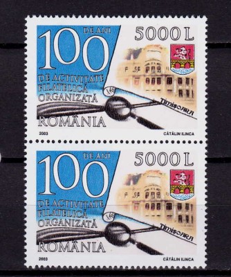 RO 2003 LP 1615 &amp;quot;.Ziua marcii postale romanesti&amp;quot; , serie pereche V ,MNH foto