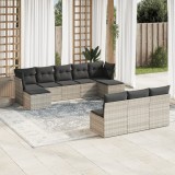 Gossi set canapele de gradina cu perne 10 piese gri deschis poliratan
