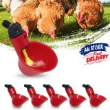 Set 10 Dozatoare Adapatoare Automate Pasari, Plastic, Rosu/Galben - Apa Curata, Gaina, Rata, Curcan