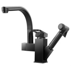 Baterie duala de bucatarie Ambrasmart, cu dus extensibil, 2 moduri de curgere a apei, practic si usor de utilizat, rotire 360 ​​de grade, calitate sup