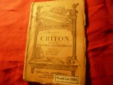 Platon - Criton sau Datoria Cetateanului -Ed. 1916 -BPT 1034 ,64 pag